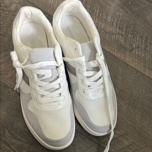Old Navy White and Gray Lace-Up Sneakers